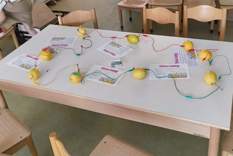 Citroenen op tafel in de klas